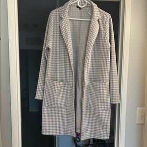 Women's Houndstooth Long swing coat